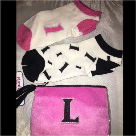 Limited TOO Medium Socks Wristlet initial L set NWT - Picture 1 of 5